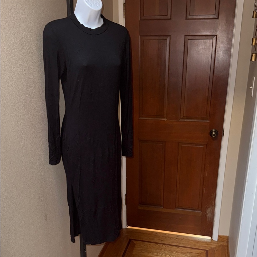 Nasty Gal Black Long Sleeve BodyCon Viscose Blend Dress Women’s US Size 8